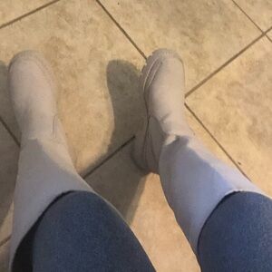 Cream long boots